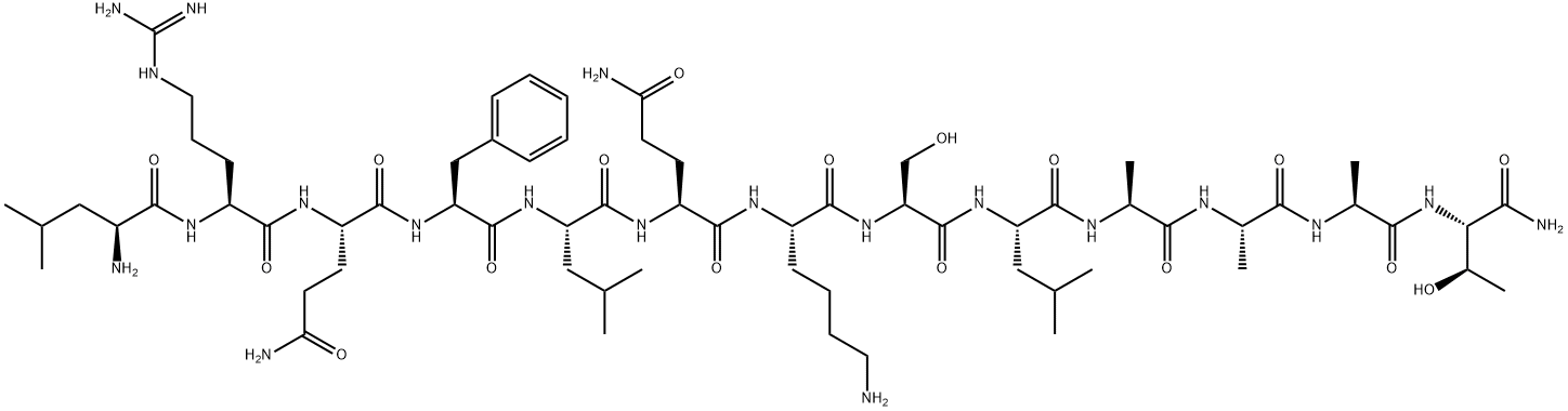 NEURONOSTATIN-13 (MOUSE, RAT), H-LEU-ARG-GLN-PHE-LEU-GLN-LYS-SER-LEU-ALA-ALA-ALA-THR-NH2, TRIFLUOROACETATE 化学構造式