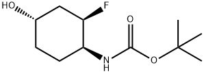 Carbamic acid, N-[(1S,2R,4S)-2-fluoro-4-hydroxycyclohexyl]-, 1,1-dimethylethyl ester 结构式