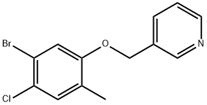 Pyridine, 3-[(5-bromo-4-chloro-2-methylphenoxy)methyl]- Structure