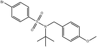 Benzenesulfonamide, 4-bromo-N-(1,1-dimethylethyl)-N-[(4-methoxyphenyl)methyl]- 结构式