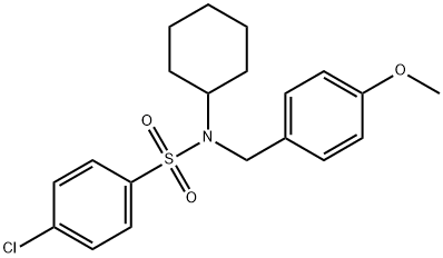 Benzenesulfonamide, 4-chloro-N-cyclohexyl-N-[(4-methoxyphenyl)methyl]- 结构式