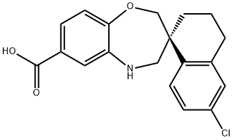 Spiro[1,5-benzoxazepine-3(2H),1'(2'H)-naphthalene]-7-carboxylic acid, 6'-chloro-3',4,4',5-tetrahydro-, (1'S)-|