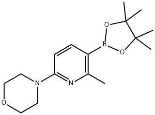 Morpholine, 4-[6-methyl-5-(4,4,5,5-tetramethyl-1,3,2-dioxaborolan-2-yl)-2-pyridinyl]- Structure
