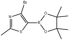 Thiazole, 4-bromo-2-methyl-5-(4,4,5,5-tetramethyl-1,3,2-dioxaborolan-2-yl)- Struktur