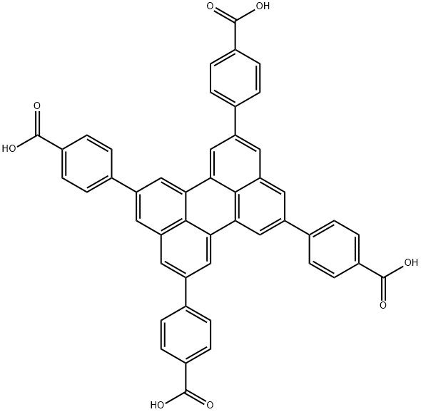Benzoic acid, 4,4',4'',4'''-(2,5,8,11-perylenetetrayl)tetrakis- 化学構造式