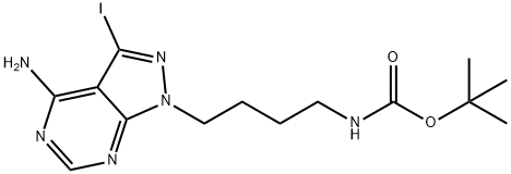 Carbamic acid, N-[4-(4-amino-3-iodo-1H-pyrazolo[3,4-d]pyrimidin-1-yl)butyl]-, 1,1-dimethylethyl ester Structure