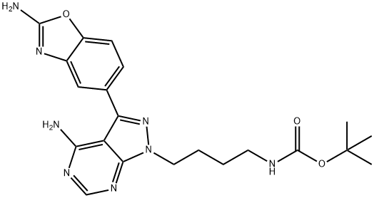 1887095-80-8 Carbamic acid, N-[4-[4-amino-3-(2-amino-5-benzoxazolyl)-1H-pyrazolo[3,4-d]pyrimidin-1-yl]butyl]-, 1,1-dimethylethyl ester