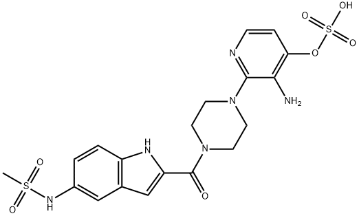 4’-Hydroxy N-Desisopropyl Delavirdine 4’-O-Sulfate Structure