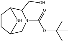 3,8-Diazabicyclo[3.2.1]octane-3-carboxylic acid, 2-(hydroxymethyl)-, 1,1-dimethylethyl ester 结构式