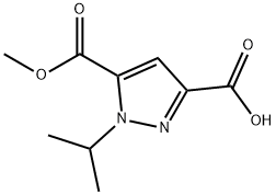 1-isopropyl-5-(methoxycarbonyl)-1H-pyrazole-3-carboxylic acid 化学構造式