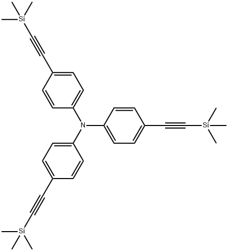 Benzenamine,4-[(trimethylsilyl)ethynyl]-N,N-bis[4-[(trimethylsilyl)ethynyl]phenyl]-,189178-08-3,结构式