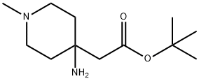 4-Piperidineacetic acid, 4-amino-1-methyl-, 1,1-dimethylethyl ester Struktur