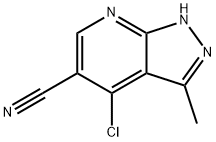 4-chloro-3-methyl-1H-pyrazolo[3,4-b]pyridine-5-carbonitrile Structure