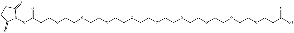 Acid-PEG9-NHS ester Structure
