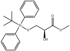 Propanoic acid, 3-[[(1,1-dimethylethyl)diphenylsilyl]oxy]-2-hydroxy-, methyl ester, (2S)- 化学構造式