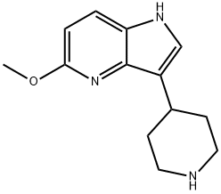 1H-Pyrrolo[3,2-b]pyridine, 5-methoxy-3-(4-piperidinyl)-,1896825-52-7,结构式