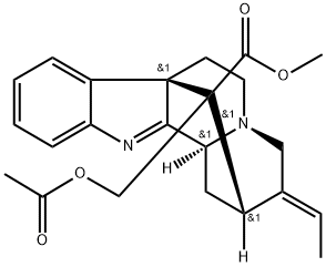 (16R)-17-Acetoxyakuammilan-16-carboxylic acid methyl ester Struktur