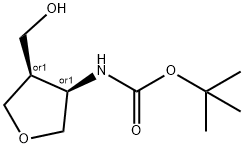 REL-(3R,4R)-4-(羟甲基)四氢呋喃-3-基)氨基甲酸叔丁酯,1903431-86-6,结构式