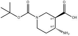 rel-(3S,4S)-4-Amino-1-(tert-butoxycarbonyl)piperidine-3-carboxylic acid Structure