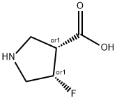 3-Pyrrolidinecarboxylic acid, 4-fluoro-, (3R,4S)-rel- Structure