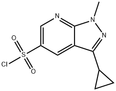 3-cyclopropyl-1-methyl-1H-pyrazolo[3,4-b]pyridine-5-sulfonyl chloride 结构式