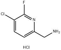 2-Pyridinemethanamine, 5-chloro-6-fluoro-, hydrochloride (1:1) 化学構造式