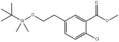 Benzoic acid, 2-chloro-5-[2-[[(1,1-dimethylethyl)dimethylsilyl]oxy]ethyl]-, methyl ester, 1911653-45-6, 结构式