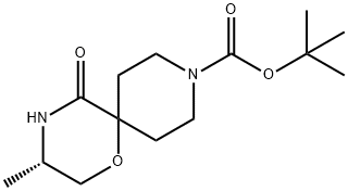 tert-Butyl (S)-3-methyl-5-oxo-1-oxa-4,9-diazaspiro[5.5]undecane-9-carboxylate Struktur