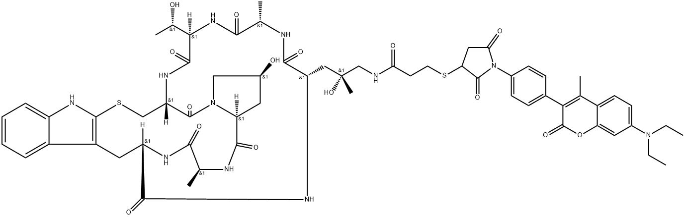 ((R)-4-Hydroxy-4-methyl-Orn(CPM-β-Mpa))-Phalloidin, 1926163-49-6, 结构式
