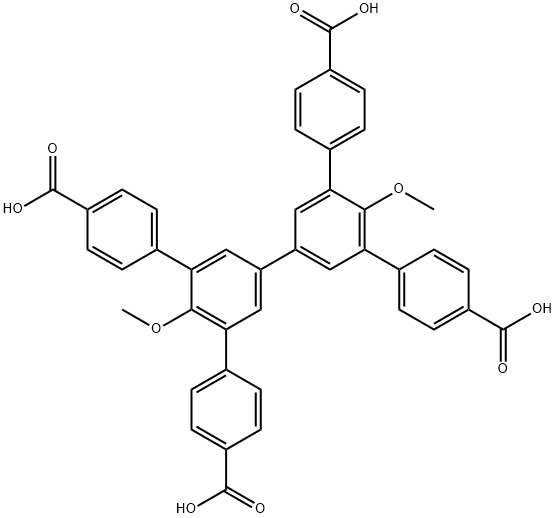 [1,1':3',1'':3'',1'''-Quaterphenyl]-4,4'''-dicarboxylic acid, 5',5''-bis(4-carboxyphenyl)-4'',6'-dimethoxy-|[1,1':3',1'':3'',1'''-Quaterphenyl]-4,4'''-dicarboxylic acid, 5',5''-bis(4-carboxyphenyl)-4'',6'-dimethoxy-