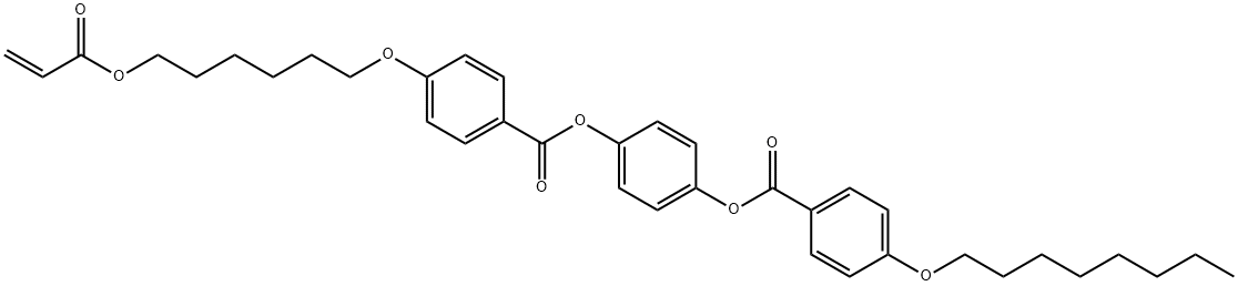 BENZOIC ACID, 4-(OCTYLOXY)-, 4-[[4-[[6-[(1-OXO-2-PROPEN-1-YL)OXY]HEXYL]OXY]BENZOYL]OXY]PHENYL ESTER 结构式