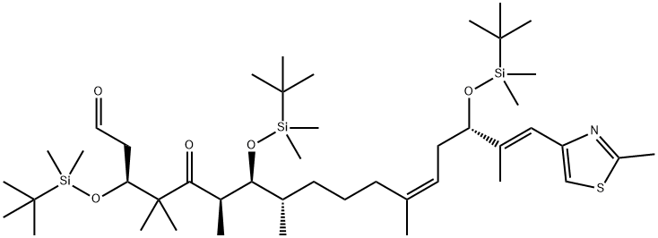 12,16-Heptadecadienal, 3,7,15-tris[[(1,1-dimethylethyl)dimethylsilyl]oxy]-4,4,6,8,12,16-hexamethyl-17-(2-methyl-4-thiazolyl)-5-oxo-, (3S,6R,7S,8S,12Z,15S,16E)-,193146-54-2,结构式