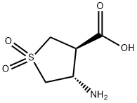 3-Thiophenecarboxylic acid, 4-aminotetrahydro-, 1,1-dioxide, (3R,4S)- Structure