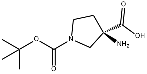 (R)-3-氨基-1-(叔丁氧羰基)吡咯烷-3-羧酸, 1932297-75-0, 结构式