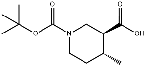 (3S,4R)-1-(叔丁氧羰基)-4-甲基哌啶-3-羧酸, 1932377-55-3, 结构式