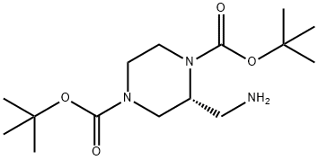 ditert-butyl (2R)-2-(aminomethyl)piperazine-1,4-dicarboxylate Structure