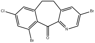 3,10-二溴-8-氯-5,6-二氢-11H-苯并[5,6]环庚[1,2-B]吡啶-11-酮 结构式