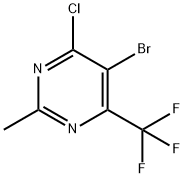 Pyrimidine, 5-bromo-4-chloro-2-methyl-6-(trifluoromethyl)-,1934616-93-9,结构式