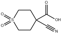 2H-Thiopyran-4-carboxylic acid, 4-cyanotetrahydro-, 1,1-dioxide Struktur