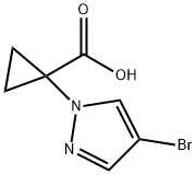 Cyclopropanecarboxylic acid, 1-(4-bromo-1H-pyrazol-1-yl)- Struktur