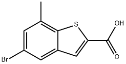 Benzo[b]thiophene-2-carboxylic acid, 5-bromo-7-methyl- 化学構造式