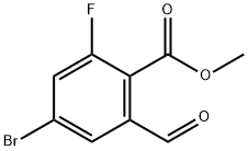 Benzoic acid, 4-bromo-2-fluoro-6-formyl-, methyl ester 化学構造式