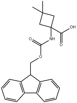 Cyclobutanecarboxylic acid, 1-[[(9H-fluoren-9-ylmethoxy)carbonyl]amino]-3,3-dimethyl- 化学構造式