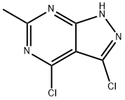 3,4-dichloro-6-methyl-1H-pyrazolo[3,4-d]pyrimidine 化学構造式