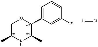 Morpholine, 2-(3-fluorophenyl)-3,5-dimethyl-, hydrochloride (1:1), (2R,3R,5S)-rel- 化学構造式