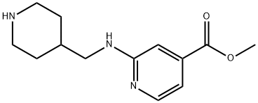 4-Pyridinecarboxylic acid, 2-[(4-piperidinylmethyl)amino]-, methyl ester 结构式