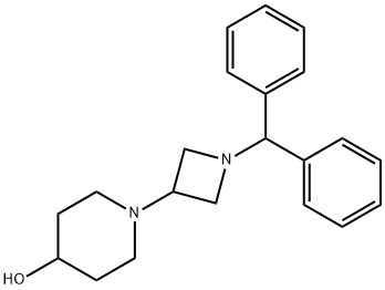 4-Piperidinol, 1-[1-(diphenylmethyl)-3-azetidinyl]- 化学構造式