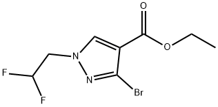 ethyl 3-bromo-1-(2,2-difluoroethyl)-1H-pyrazole-4-carboxylate 化学構造式