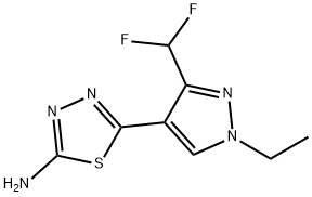 5-[3-(difluoromethyl)-1-ethyl-1H-pyrazol-4-yl]-1,3,4-thiadiazol-2-amine,1946813-41-7,结构式