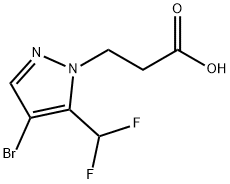 3-[4-bromo-5-(difluoromethyl)-1H-pyrazol-1-yl]propanoic acid Structure